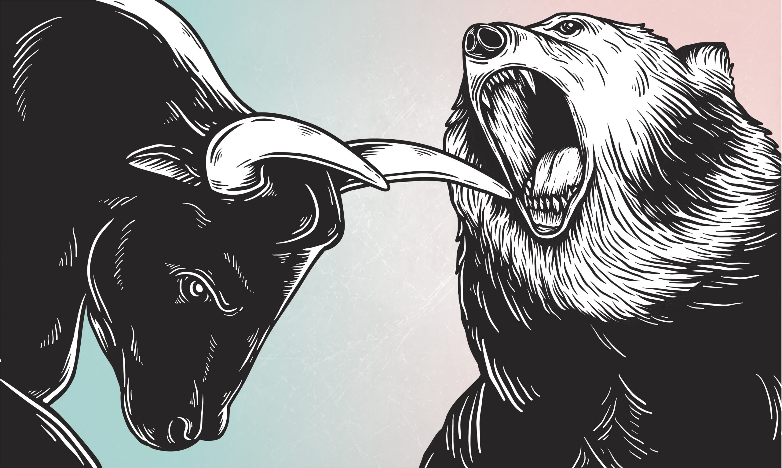Bull And Bear Market Investment Business Icon Concept